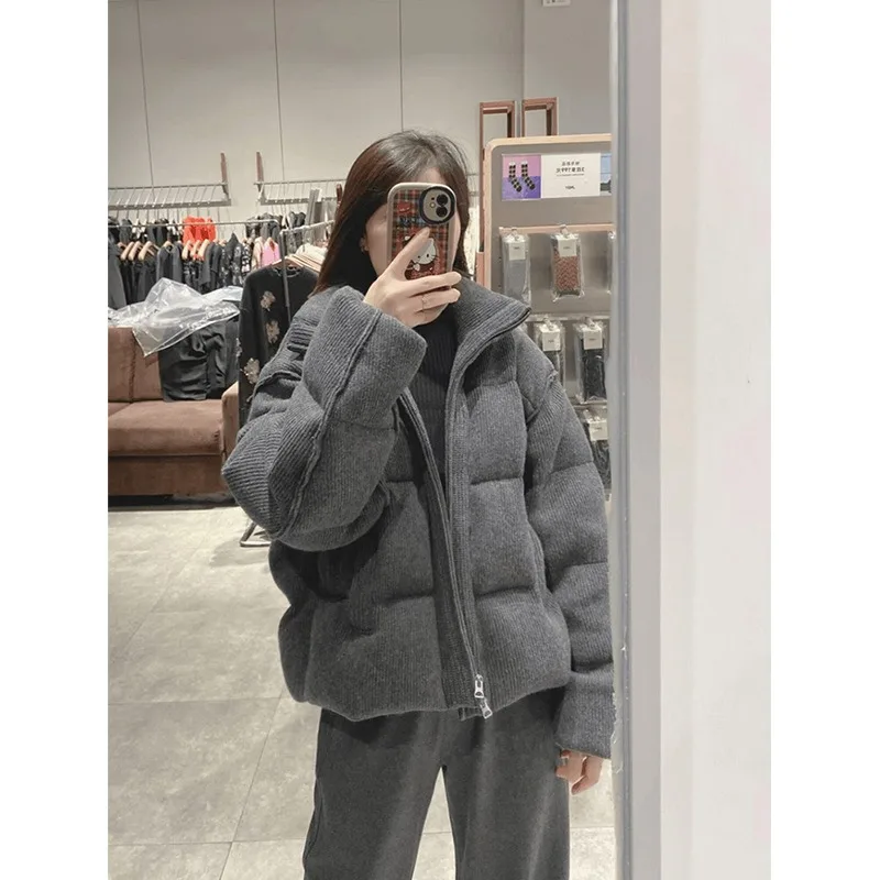 

Тяжелая винтажная серая вельветовая куртка с воротником-стойкой и хлопковой подкладкой в тонкую полоску