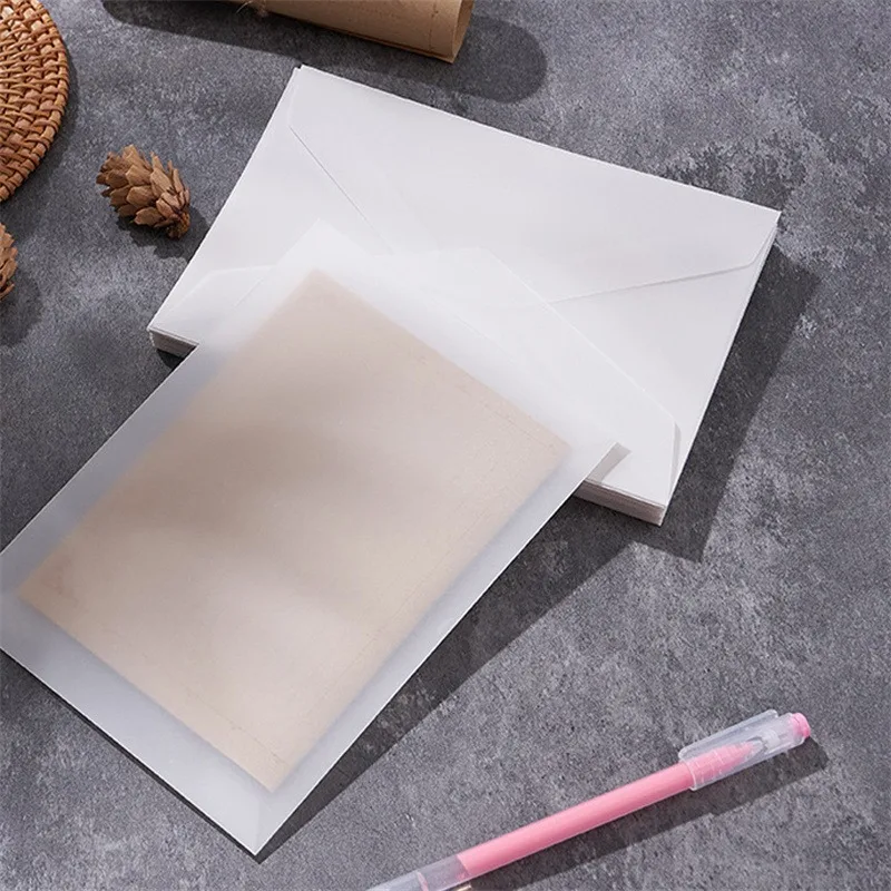 50pcs Lot Blank Translucent Envelope For Invitation Postcard Wedding Business Letter European Gift Packaging Paper Accessory
