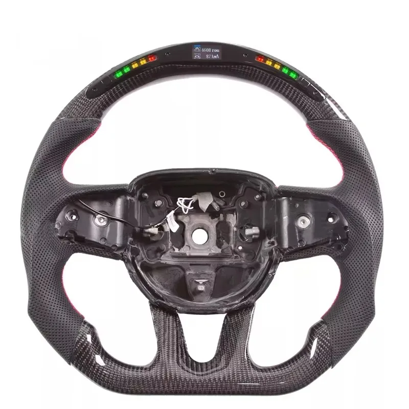 Racing LED Carbon Fiber Steering Wheel Off Road Model Anti Slip Wear Resistant Car Mod Accessories