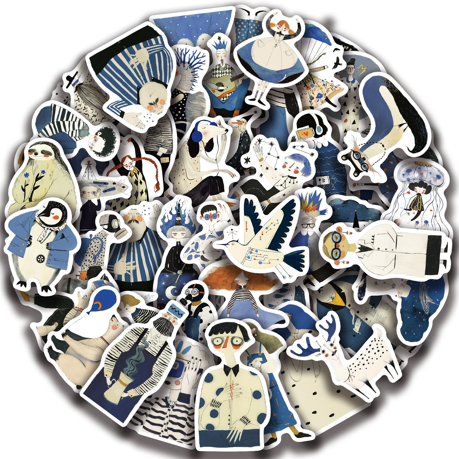 50PCS Quirky วาดด้วยมือคลิปสติกเกอร์ศิลปะ Decals แล็ปท็อปกระเป๋าเดินทางไดอารี่สเก็ตบอร์ด Cool กีตาร์รถจักรยานยนต์การออกแบบสติกเกอร์ ﻿