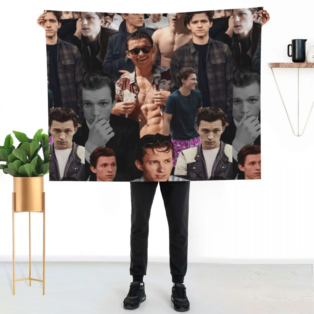 Tom Holland Collage Throw Blanket Warm Flannel Blanket for Couch Chair Bedroom