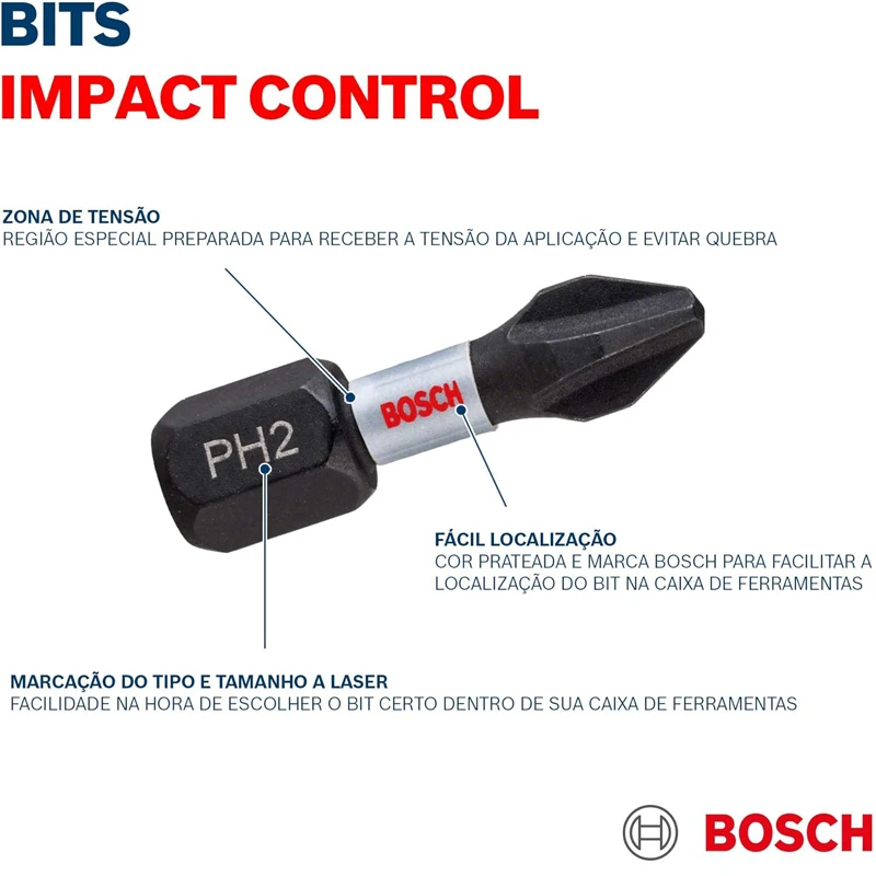 Bosch PH2 Impact Drill Bits 25/50MM High Speed Steel Industrial Grade Metal Woodworking Screwdriver Head Wholesale Combination