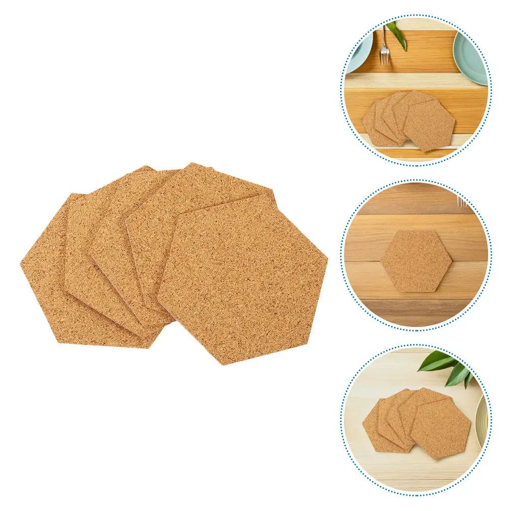 120Pcs Self-Adhesive Cork Mats 2mm Thick Hexagon Sheets for DIY Projects Table Protection Home Decor Hexagon Cork Board