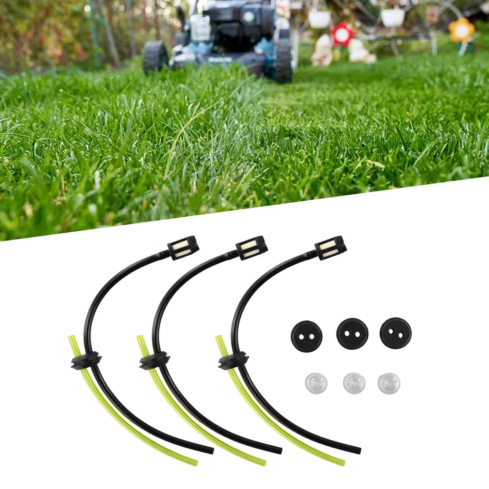 3Set Grass Trimmer Fuel Line Filter Kit For Brush Cutter Strimmers Lawn Mower Garden Tools Parts With Fuel Pipe/Fuel Line/Filter