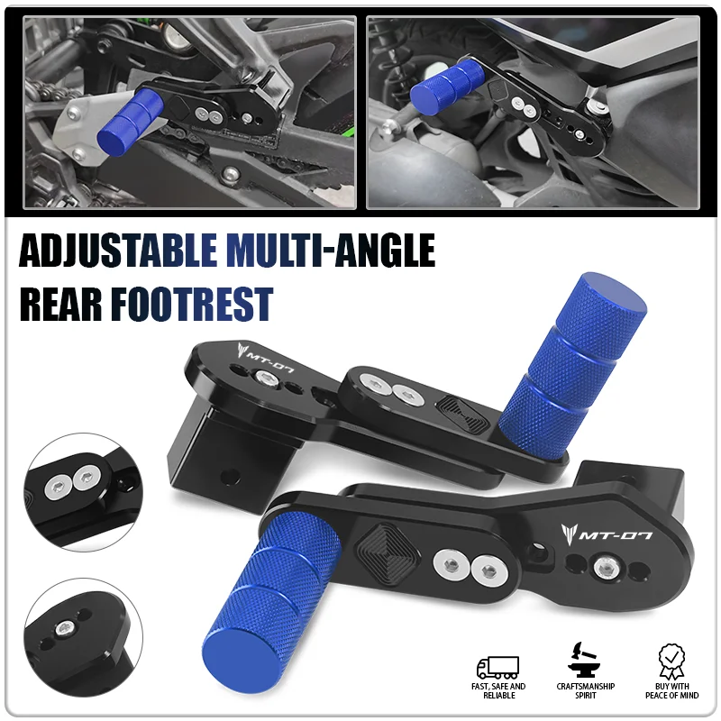 

For MT-07 FZ07 MT-09 FZ09 FJ09 MT-10 FZ10 Motorcycle Multi-angle Telescopic Adjustable Rear Rider Footrest Footpegs mt-07 mt-09