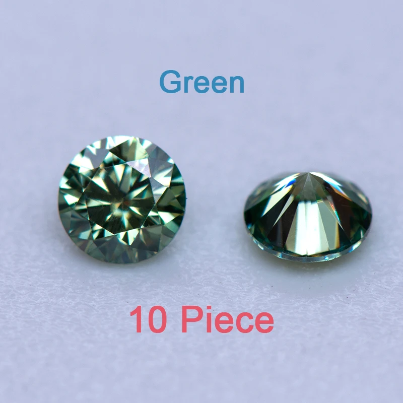 Moissanite ronde de petite taille, 8 cœurs et 8 flèches coupantes, perles colorées pour bijoux, pendentif, matiques, exécutif