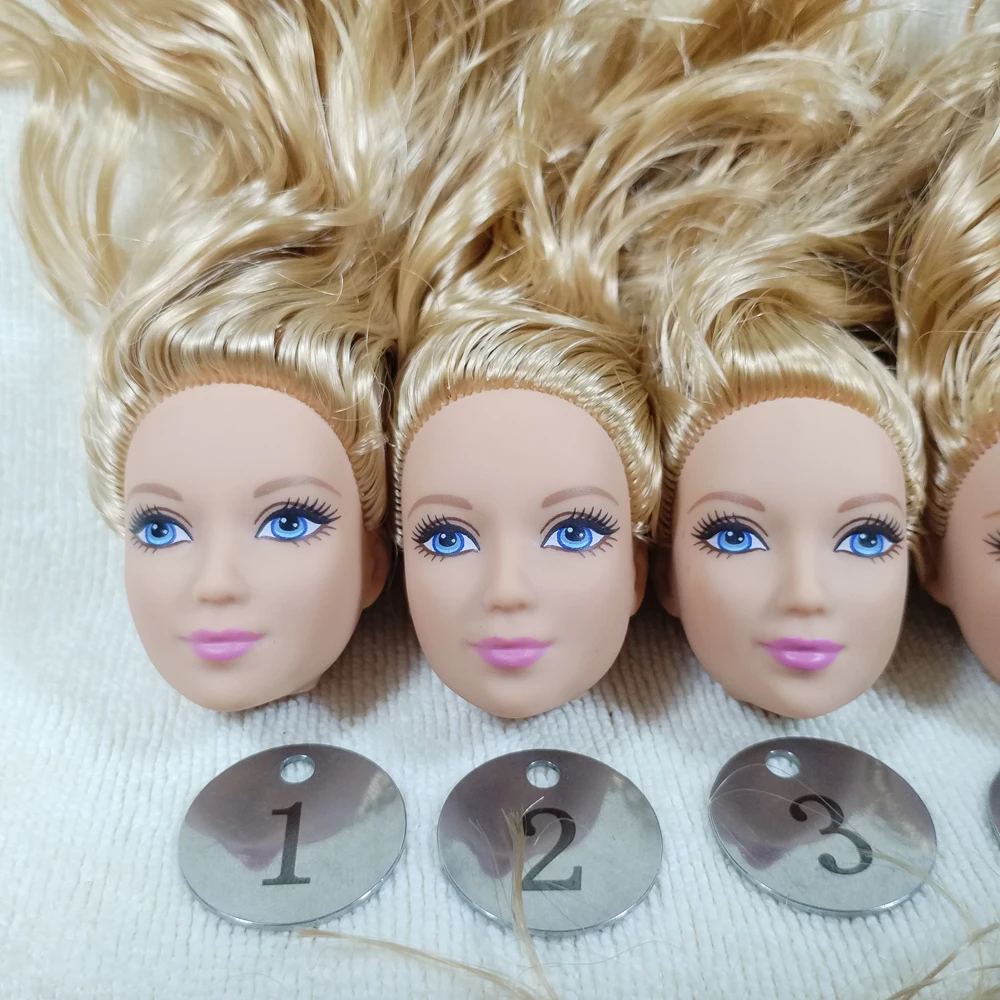 B16-6 Original Foreign Trade West Asia NO SMILE Beauty 1/6 OOAK NUDE Doll Head Mussed MIXED Hair for DIY