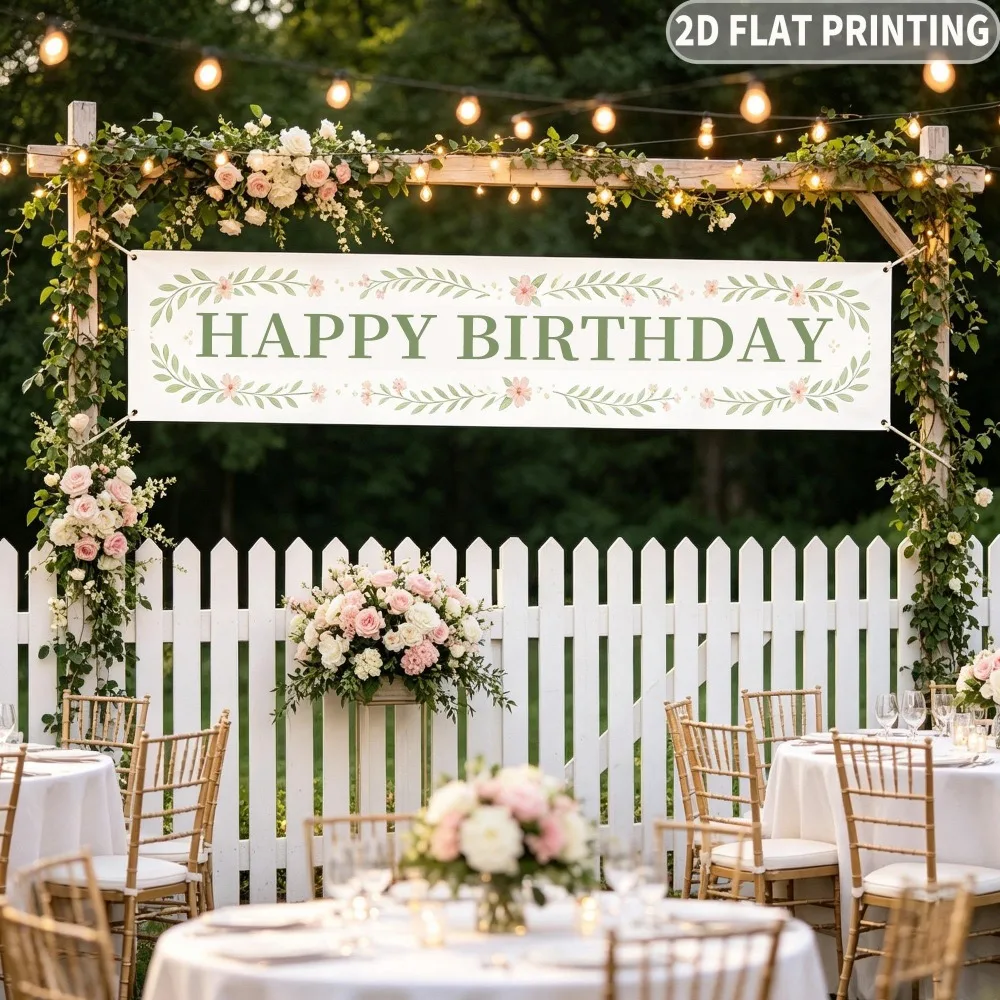 Custom 1pc Polyester Banner Party Supplies , Outdoor Long Width 50cm Banner with 4 Holes for Outdoor Indoor Decor, Easy to Hang