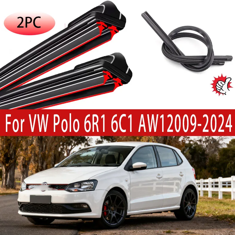 

For VW Polo 6R1 6C1 AW1 Front Wiper Blades 2009-2024 2020 2021 2022 2023 2019 2018 Windscreen Windshield Window Accessories 2PCS