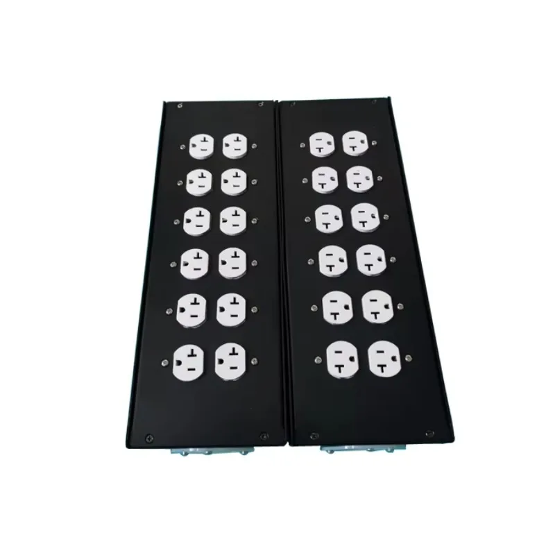 6 way portable metal power distribution block with L21-30 twistlock input Rack Mount Power Distro Boxes