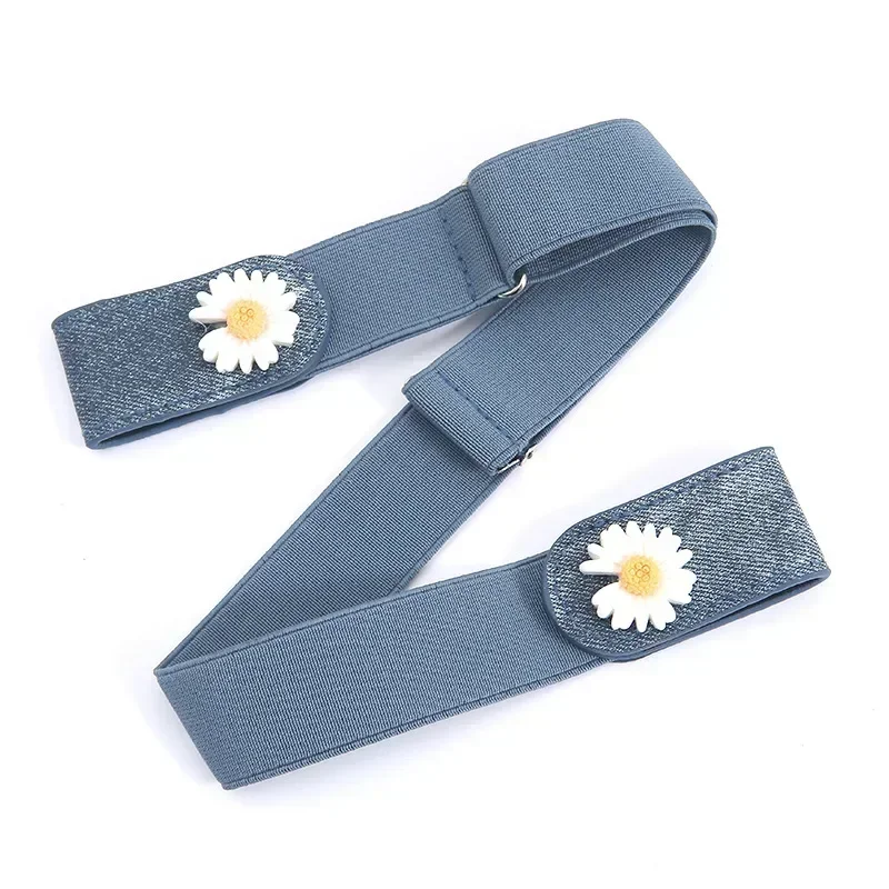 Jeans Elastic Belt Men Denim Belt No Marks Versatile Invisible Elastic Women No Punching Decoration Waistband Inset Style Belts