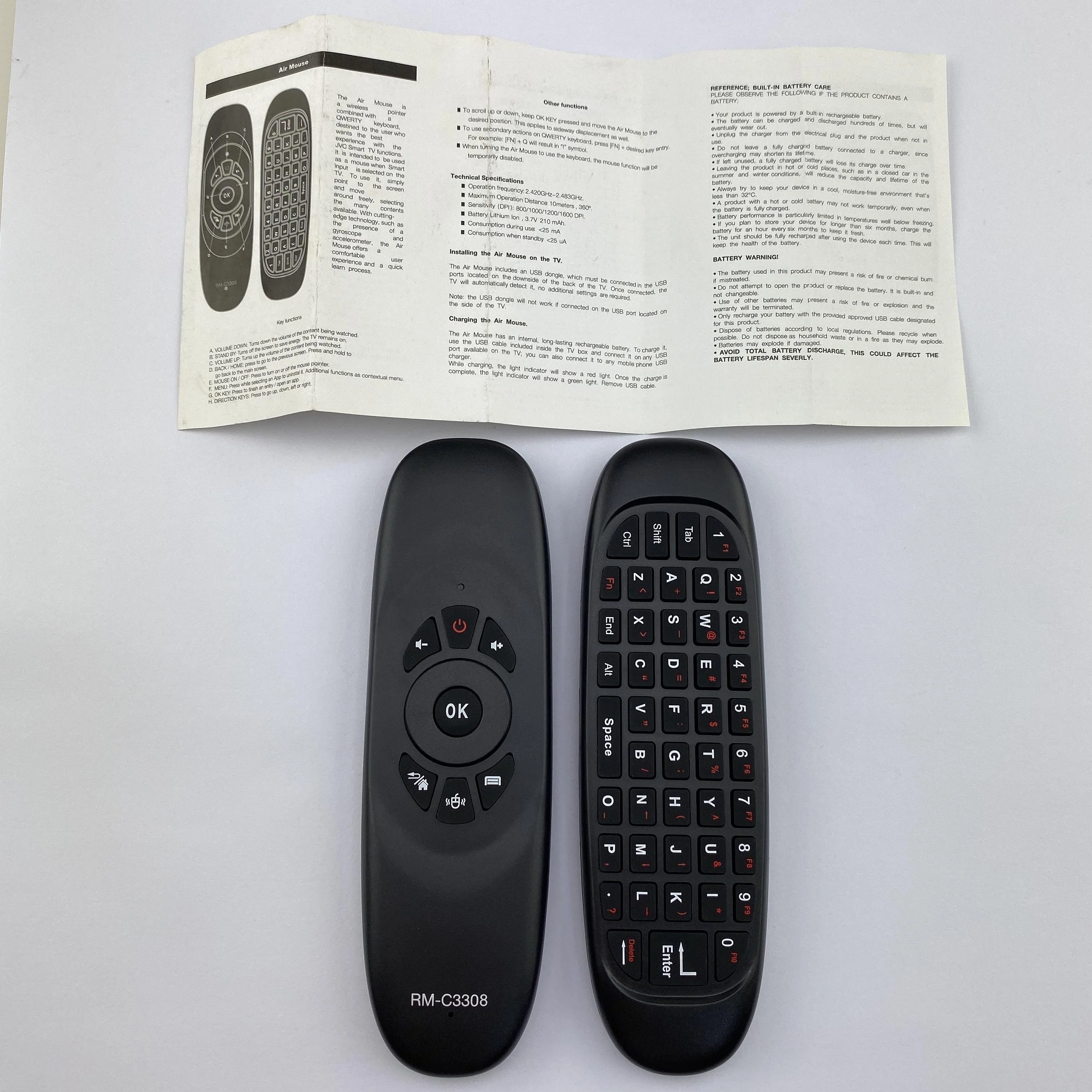 New RM-C3308 Infrared Remote Control for JVC TV with Air Mouse