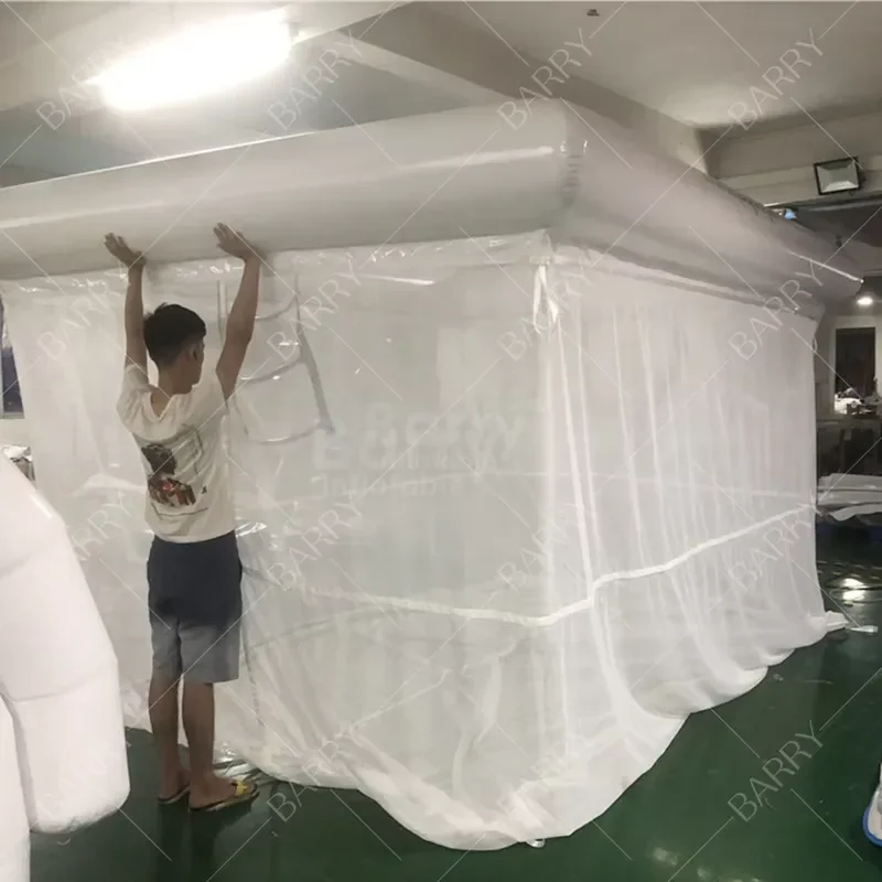 Customized Floating Boat Summer White Yacht Platform Pool Inflatable Sea Pool With Jellyfish