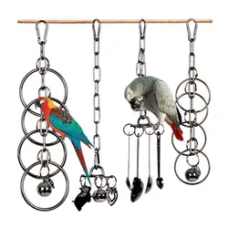 304 stainless steel toy biting and climbing, large and medium-sized diamond gray machine puzzle bird cage display rack hanging