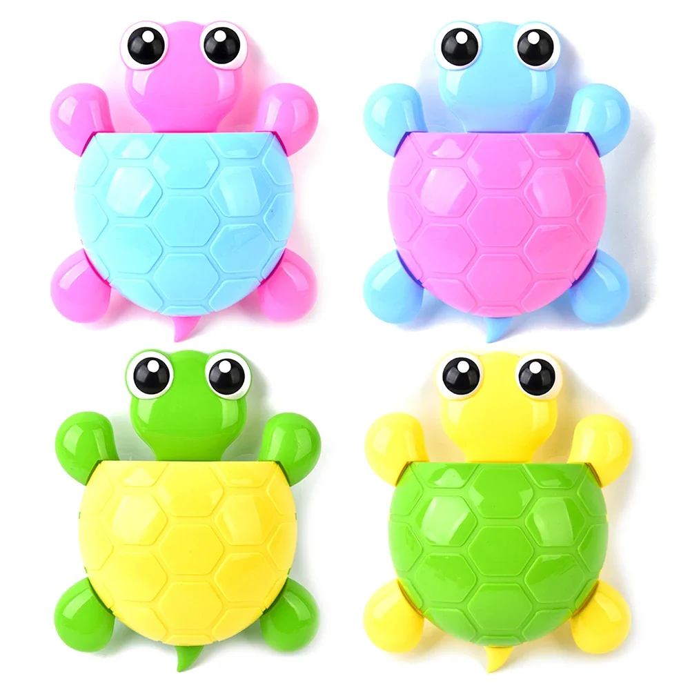 Cartoon Toothbrush Tooth Holder Tortoise Shape Strong Cute Sucker Cup Kids Bathroom Wall Design Turtle Sucker Toothbrush Hook