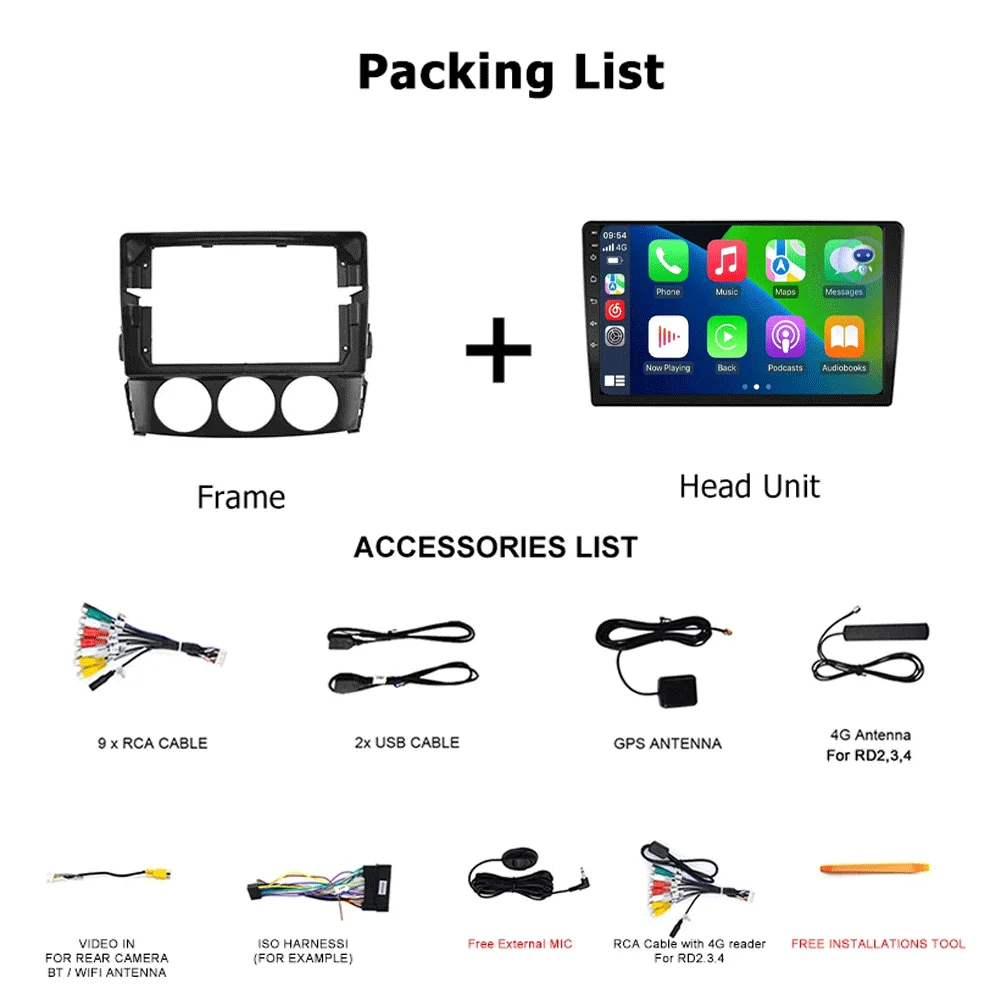 Android 16 Carplay Auto Car Radio For Mazda MX-5 MX5 III 3 NC Miata 2008-2015 Multimedia Video Player GPS Stereo 2din Head Unit