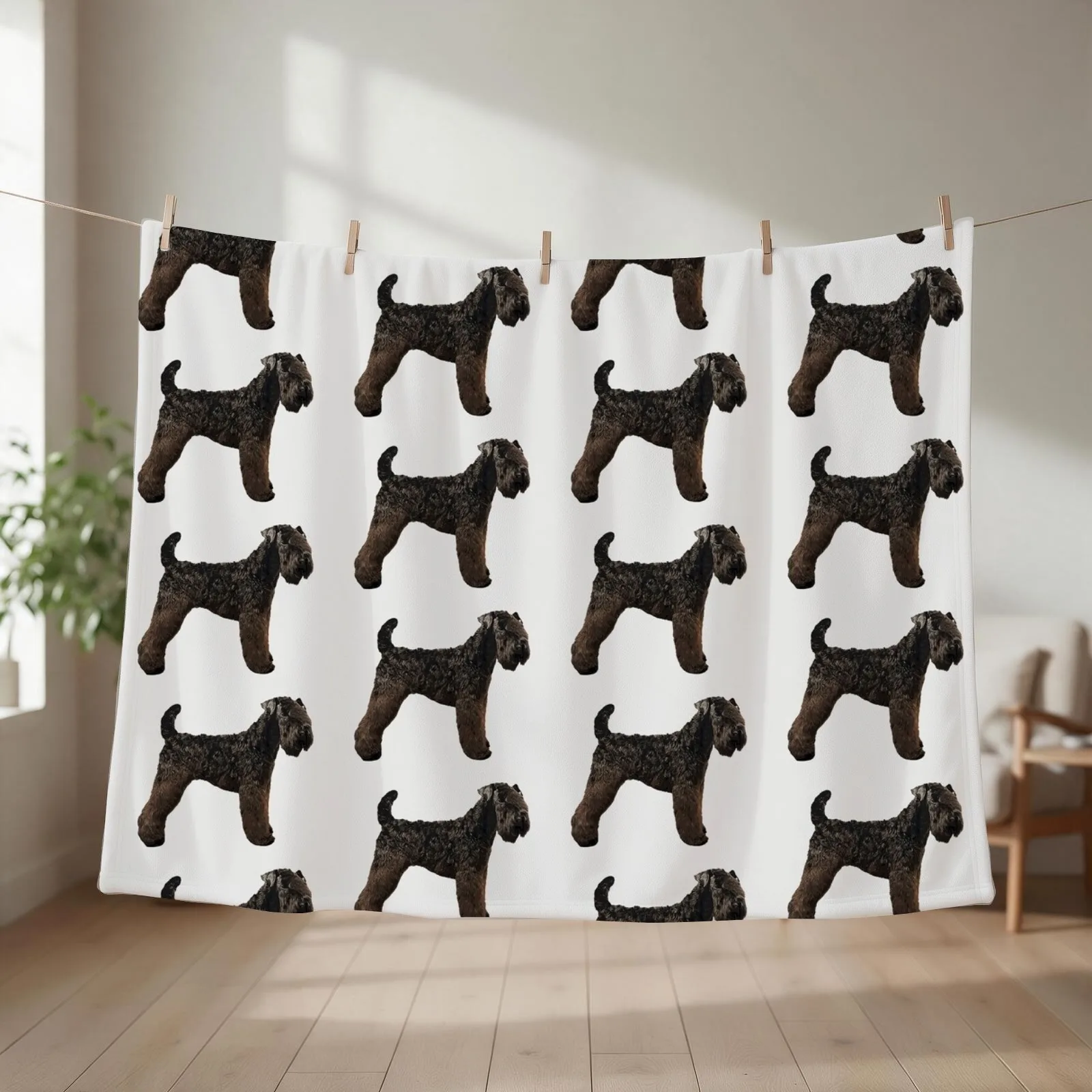 Kerry Blue Terrier Throw Blanket couch cozy soft plush fuzzy picnic outdoor blanket
