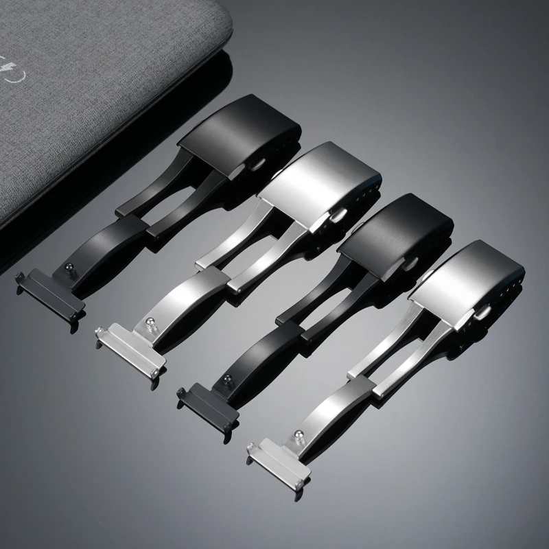 16/18/20mm Zapięcie do zegarka ze stali nierdzewnej Składana klamra z zabezpieczeniem Premium Mężczyźni Kobiety Metalowa klamra do zegarka do paska Breitling Zapięcie