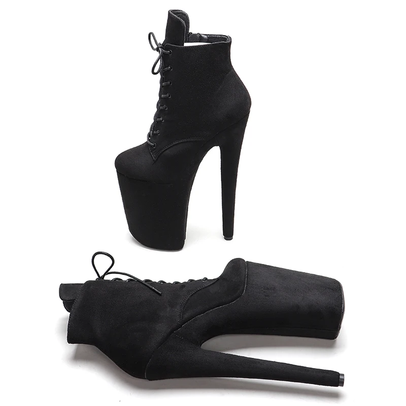 Leecabe 23CM/9inches Suede upper Sexy boots High Heels Platform Pole Dance shoes