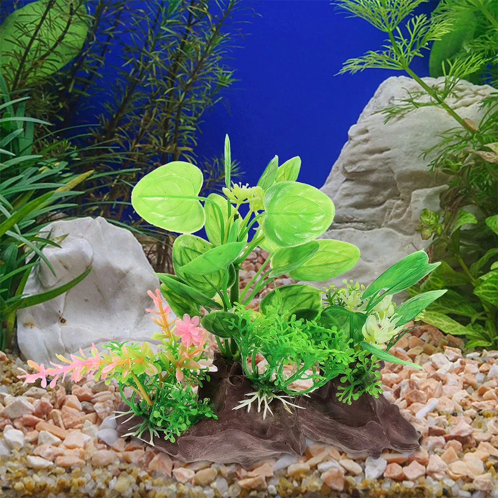 

2 Pcs Colorful Aquarium Plants Plastic Fish Tank Decor Lightweight Vivid Underwater Figurines Simulated Aquatic L scaping