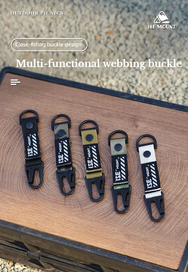 1 Stück Taktischer Karabiner Outdoor EDC Schlüsselanhänger Nylon-Gurtband Schlüsselhalter Camping Rucksack Gürtelhaken Aufhänge-Schnalle Multifunktions-Clip ﻿ – Detail 1