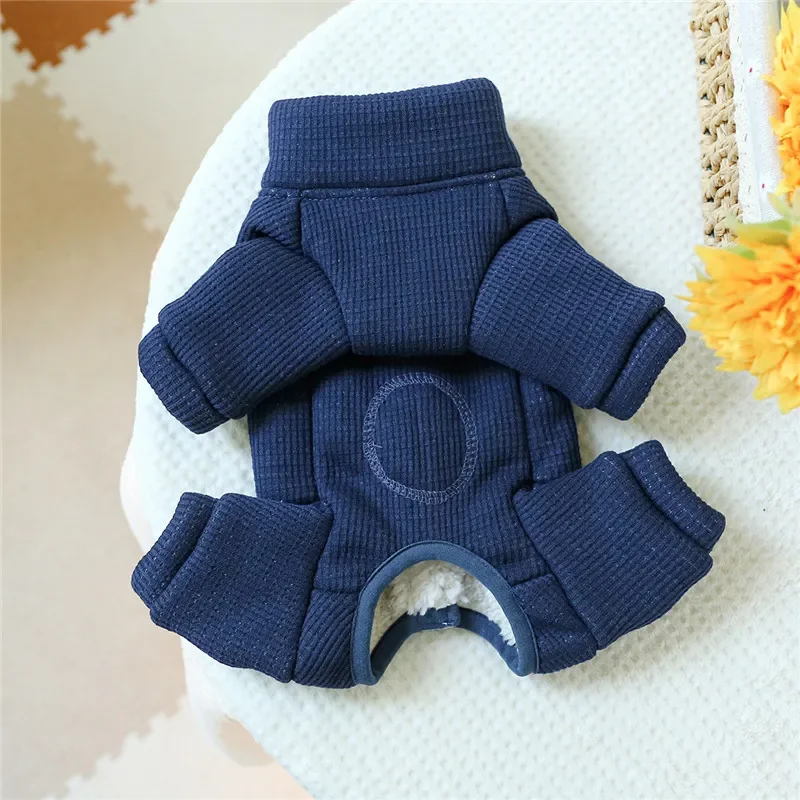 

For Small Dogs York XS,Solid Dog Jumpsuit Coat Winter Thickened Wrapped Belly Pet Dog Clothes For Clothing Puppy Overalls Jacket