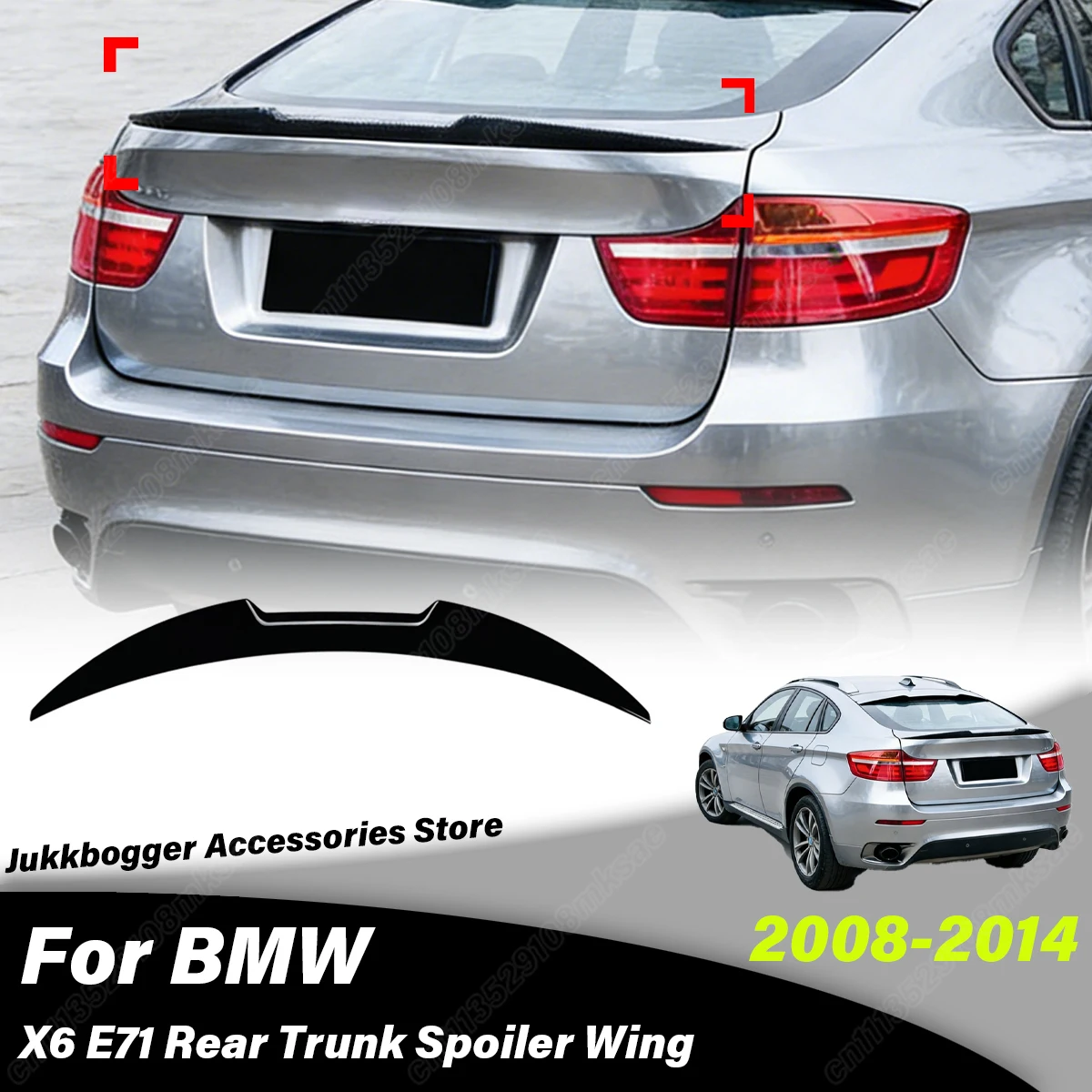 

For BMW X6 E71 2008 2009 2010 2011 2012 2013 2014 Automobile Rear Trunk Spoiler Wing Tail Fixed Wing Decoration Accessories Kit
