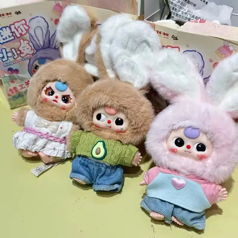 

Baby Three Mini Little Rabbit Vinyl Plush Blind Box Cute Doll Delicate Backpack Pendant Desktop Ornament Decoration Collect Gift