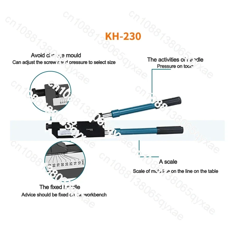 KH-230 Crimping Pliers Portable Hydraulic Crimping Tool Cable Wire Terminal Connector Hand Tools For Mechanic 10-240mm² Crimper