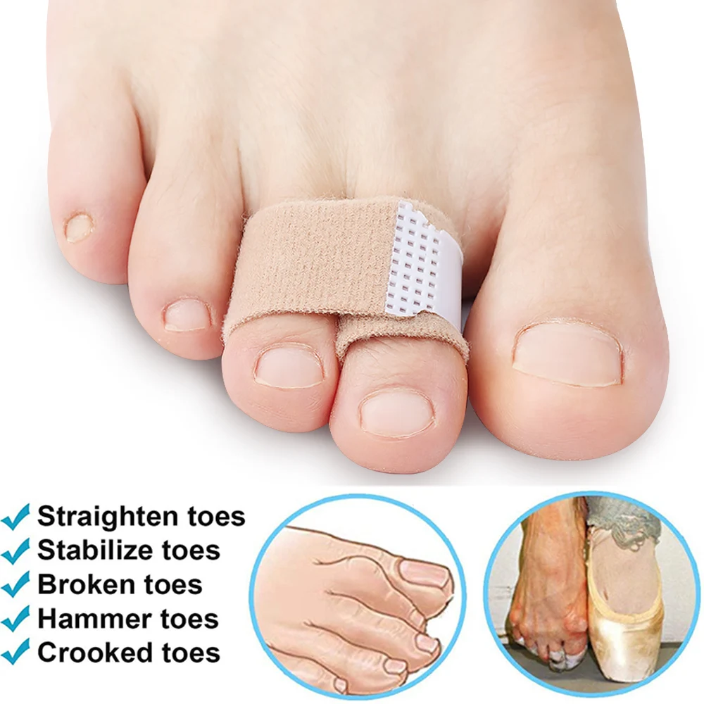 Pexmen 1/2/5/10Pcs Hammer Toe Straightener Toe Splints Toe Wraps for Correcting Crooked & Overlapping Toes Protector