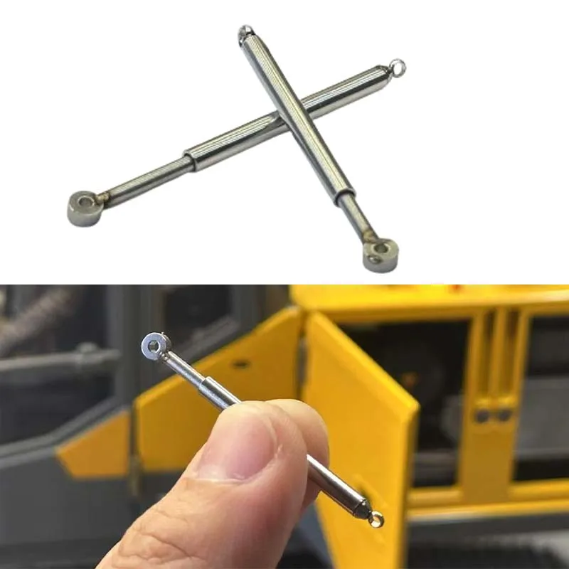 

1pair Silver Simulation Metal Mini Hydraulic Rods for 1/14 Tamiya RC Truck Car Scania 770s Benz MAN Volvo Diy Parts Toys