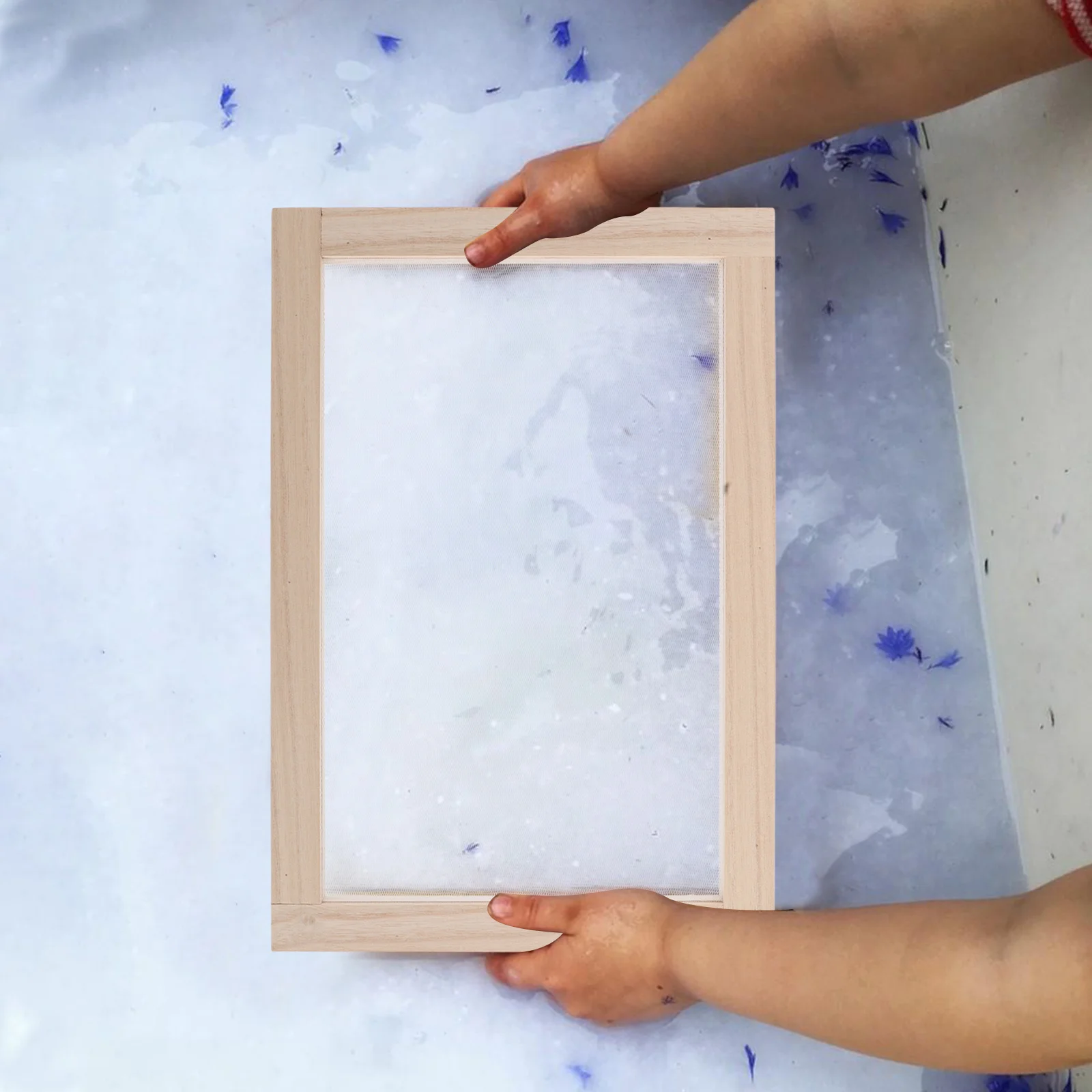 

2Pcs Wooden Paper Making Frame Traditional Craft Sturdy Multi-Use DIY Mesh Screen for Handmade Paper Art DIY Papermaking