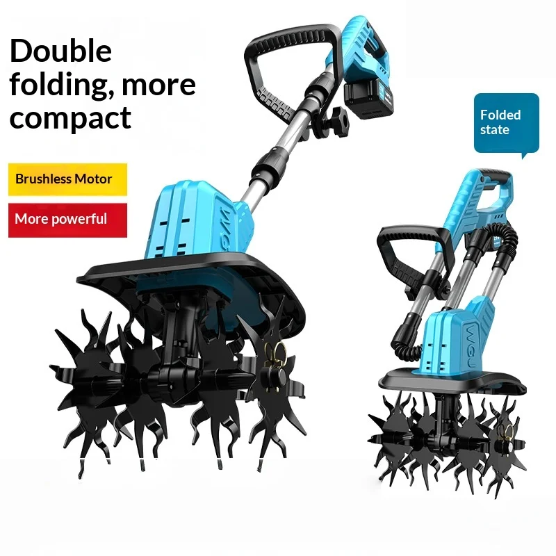 Lithium Battery Electric Scarifier High Power Retractable And Foldable Mini Tiller Garden Weeder Motobineuse Thermique Motozappa