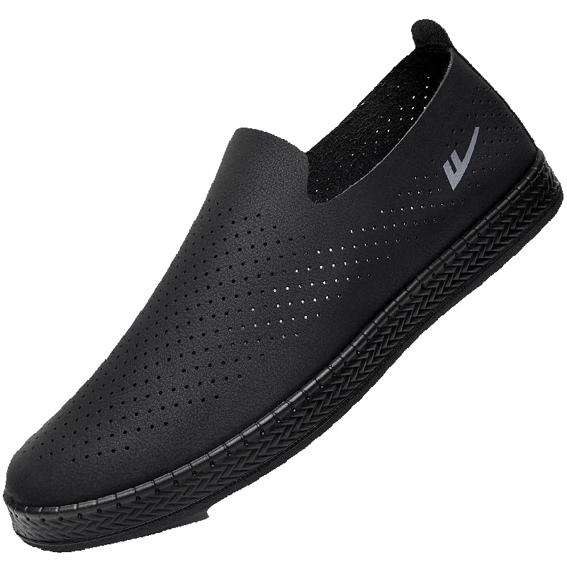 Pull-on Men's Casual Slip-on Leather Shoes, 2026 New Spring/summer Breathable Mesh Casual Old Beijing Shoes_vogvips.com