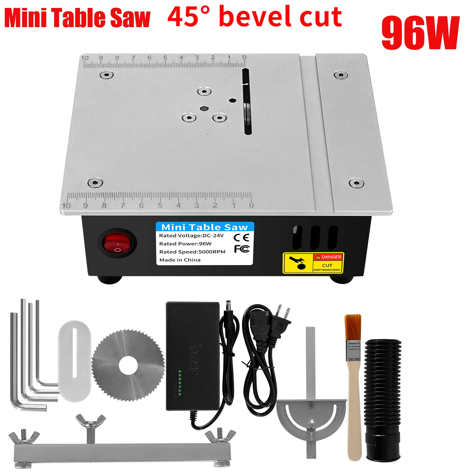Mini Sierra de mesa eléctrica de 96W, sierras de escritorio para el hogar, herramienta de corte de modelo PCB, torno de banco para carpintería, máquina cortadora de hoja de 63mm