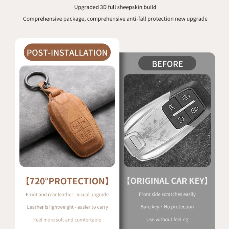 Car Key Cover For Ferrari F430 488 458 F12 Roma 812 F8 Leather Car Key Case Cover For Ferrari