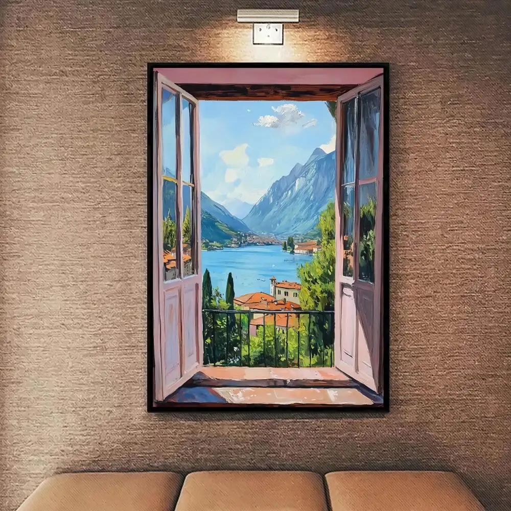 Open Window Matisse HD Wall Art Poster Fauvism Style Mediterranean Italy Modern Art Painting Patio Door Home Decor Gift