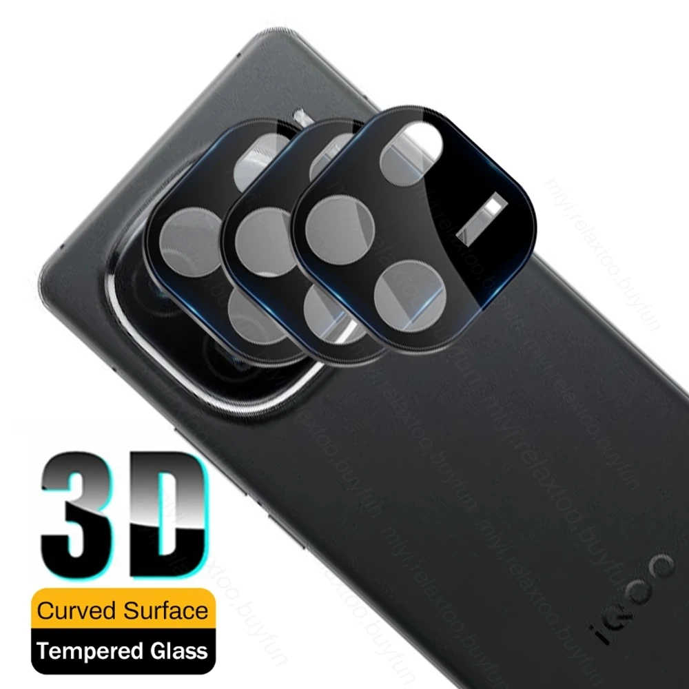 3PCS 3D Curved Camera Protector Tempered Glass Case For vivo iQOO 12 iQOO12 Pro 12Pro 5G 2023 Lens Cover Cap On iQOO12Pro Fundas