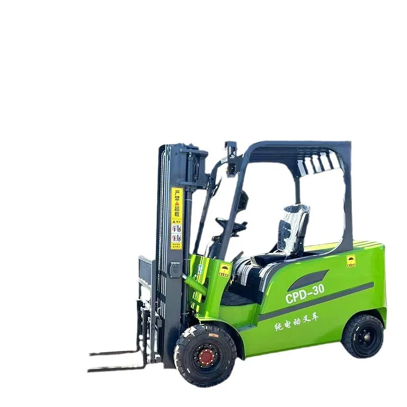 1 ton electric forklift truck heavy cargo handling stack height