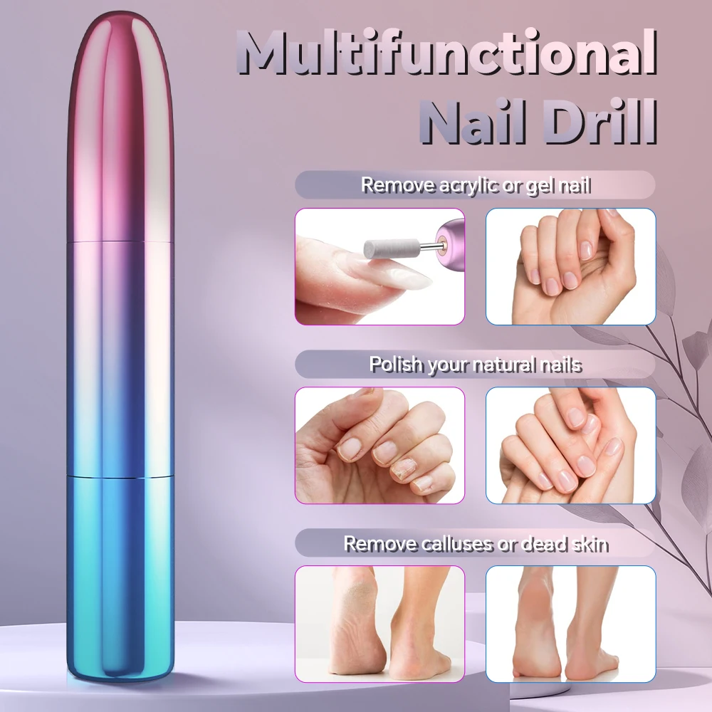 أدوات احترافية لباديكير أظافر Efile، مجموعة مثقاب مبرد أظافر كهربائية محمولة، لتلميع الأظافر وإزالة البشرة #3