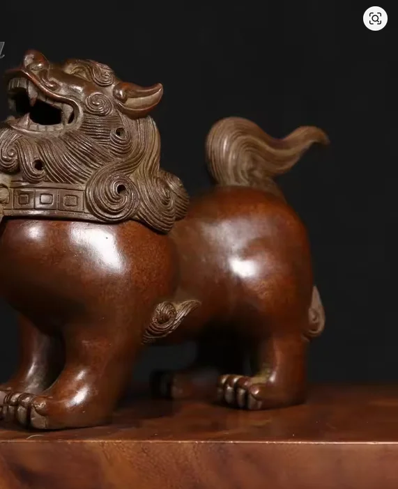 Vintage Copper Design Tibetan Style Bronze Kirin Incense Burner Censer Craft Home Decors Living Yoga Kung Fu Room Ornaments