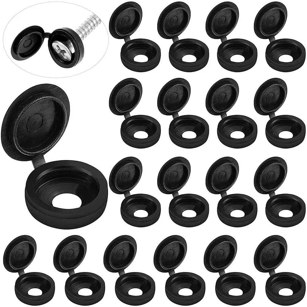 Defect Features Auto Car Decor Hinged Plastic Clips Auto Car Decor Screw Fold Cover Black Hinged Plastic Clips