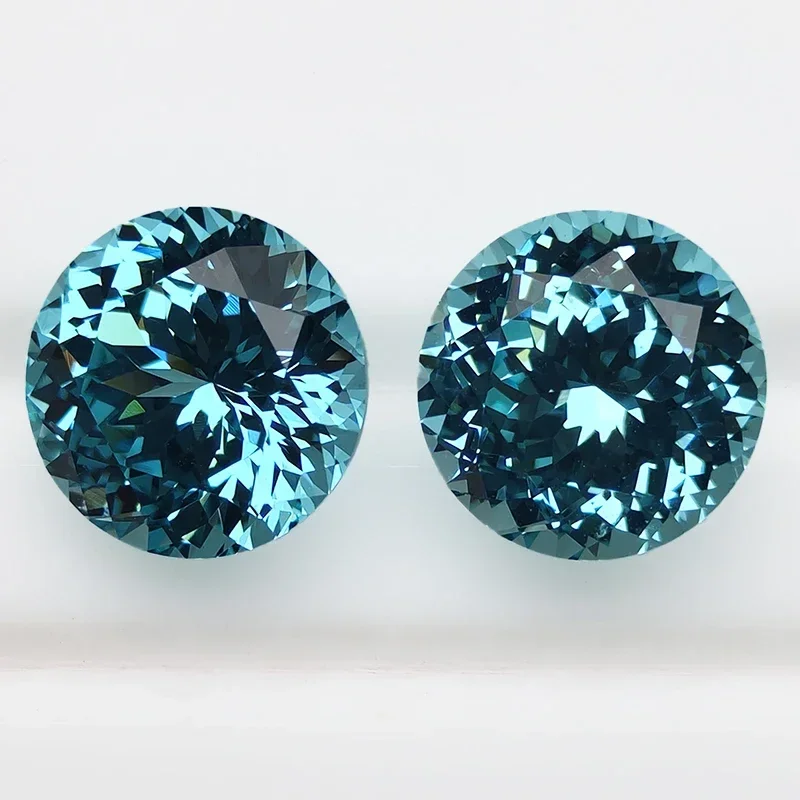 Lab Grown Paraiba Gemstones Round Shape 100 Faceted Cut Charm Beads for Diy Jewelry Making Materials Selectable AGL Certificate