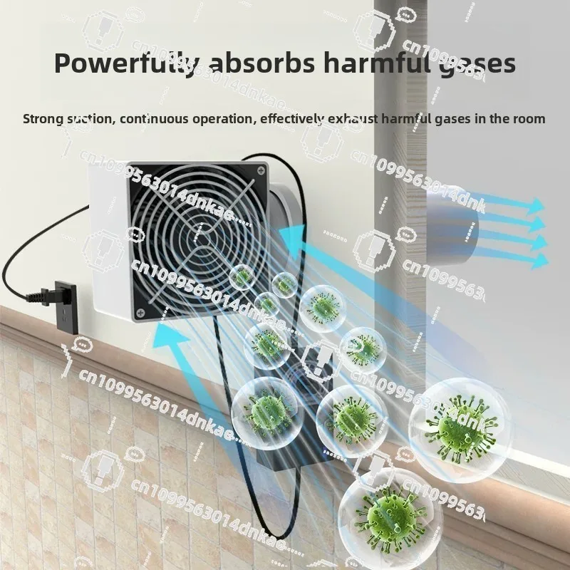 No-hole Air Conditioner Hole Exhaust Fan Mini Extractor Fan Household Silent Cylinder Small Exhaust Fresh Fan System
