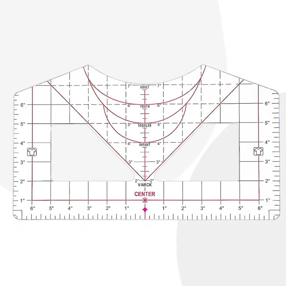Plastic T-shirt Ruler Vinyl Alignment T-shirt Ruler Guide for Heat Press Diy Craft Tool for Centering Designs for Placement