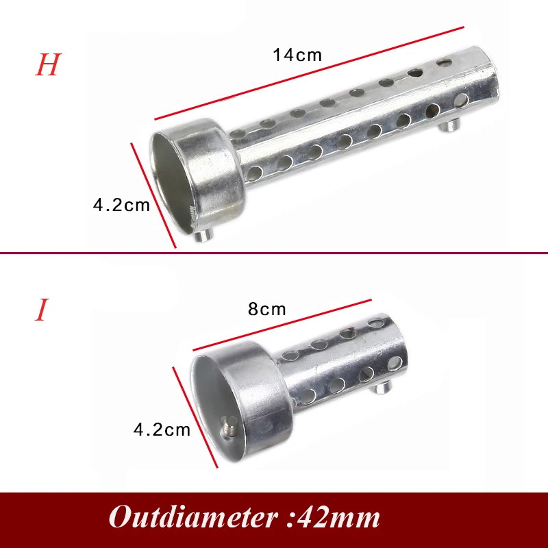 Универсальный глушитель с выхлопной трубой, глушитель глушителя 35 мм 42 мм 45 мм 48 мм 60 мм, настраиваемый глушитель Db для мотогонок