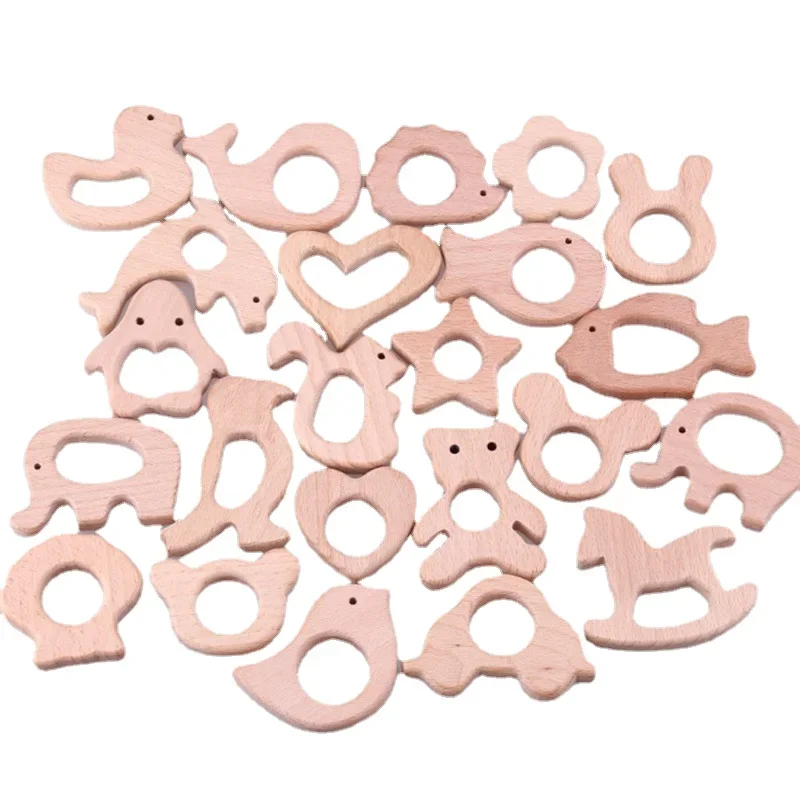 1pcs Wooden Baby Teether Animal BPA Free DIY Pacifier Chain Necklace Accessories Tooth Pendant Nursing Hedgehog Bird