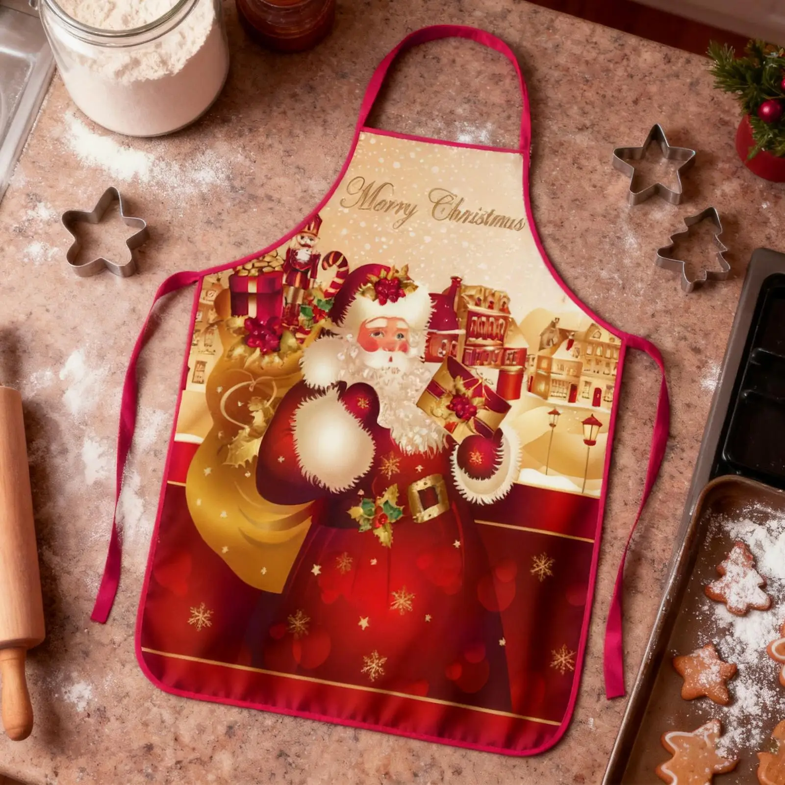 Holiday Aprons Waterproof Bib Cooking Chef Decorative Cooking Aprons For Men Women Bakers Wife Husband Family Baking Gardening