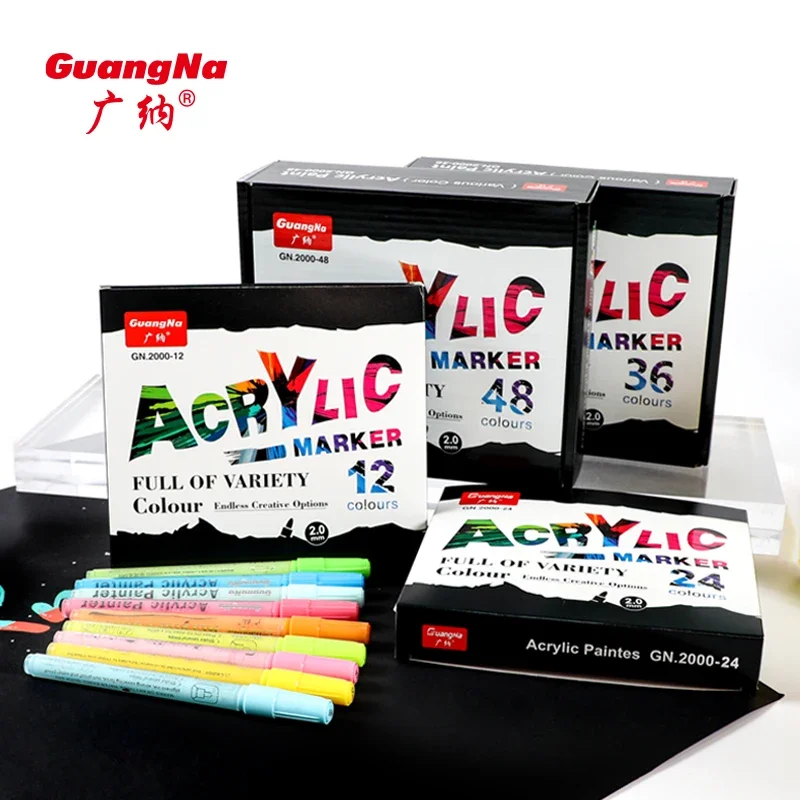 

Premium Acrylic Paint Pens Markers -12/48 Color Waterproof Paint Pens for Rock Painting,Graffiti, Stone, Ceramic, Glass, Metal