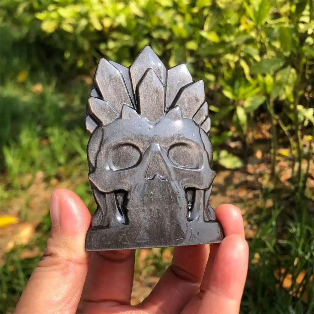 Natural Trolleite Nine-tailed Fox Carving Cartoon Stones Healing Polished Ornaments Home Decoration 1PCS